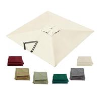 HOUKOIKBUG Telo Di Ricambio Per Ombrellone Rettangolare 3x3 M Copertura Di Ricambio Per Ombrellone Da Giardino A 6 Stecche In Poliestere, Solo Tettuccio(Beige)