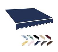 HOUKOIKBUG Telo Di Ricambio Per Tenda Da Sole Retrattile Tessuto Di Ricambio Impermeabile Antistrappo Tende Da Sole A Bracci Estensibili Per Balcone Esterno Patio(Dark blue,5.5x3.0m/18x10ft)