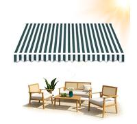 HOUKOIKBUG Telo Di Ricambio Per Tenda Parasole Retrattile 200cm 250cm 300cm 400cm 500cm Poliestere Copertura Ombreggiante Protezione Uv, Senza Telaio(Green,12x10ft/365x300cm)