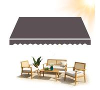 HOUKOIKBUG Telo Di Ricambio Per Tenda Parasole Retrattile 200cm 250cm 300cm 400cm 500cm Poliestere Copertura Ombreggiante Protezione Uv, Senza Telaio(Gray,13x10ft/400x300cm)