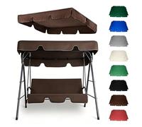 HOUKOIKBUG Tetto di Ricambio per Dondolo da Giardino Tettuccio per Dondolo da 3 Posti Copertura di Ricambio per Altalena da Esterno Impermeabile Tenda da Sole Tetto(Coffee,98x73in-249x185cm)