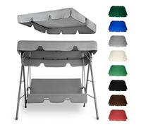 HOUKOIKBUG Tetto di Ricambio per Dondolo da Giardino Tettuccio per Dondolo da 3 Posti Copertura di Ricambio per Altalena da Esterno Impermeabile Tenda da Sole Tetto(Gray,75x47in-190x120cm)