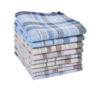 HOULIFE 100% cotone da uomo a righe morbido motivo a scacchi fazzoletti assortiti tasca quadrata fazzoletti 6/9 pezzi 38x38cm/15x15, Multicolore, 9 pezzi, 38X38cm/15x15"