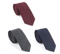 HOULIFE - Cravatta sottile da uomo in cotone a righe sottili per feste di nozze - - S