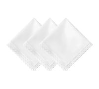 HOULIFE Fazzoletti bianchi in morbido cotone da donna fazzoletto da donna con bordo in pizzo fazzoletto da donna per festa di nozze, Colore: 1-3 pezzi, M