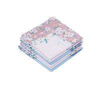 Houlife - Fazzoletti da donna, 100% cotone, motivo fiori di ciliegio, con stampa floreale, 3 pezzi, 45 x 45 cm Motivo 1-6 pezzi 45*45 cm