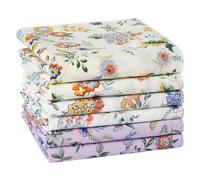 HOULIFE Fazzoletti da donna con stampa floreale vintage da donna anni '60, in morbido cotone da donna, fazzoletti da donna con fiori colorati, 35 cm x 35 cm/13,8 x 13,8 pollici, Colore: 4-6 pezzi, M