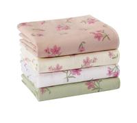 HOULIFE Fazzoletti da donna con stampa floreale vintage da donna anni '60, in morbido cotone da donna, fazzoletti da donna con fiori colorati, 35 cm x 35 cm/13,8 x 13,8 pollici, Colore: 1-4 pezzi, M