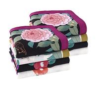 HOULIFE Fazzoletti da donna - Fazzoletti da fiori, fazzoletti da donna, in puro cotone pettinato 60S, per uso quotidiano matrimonio, 45 x 45 cm, 4/8 pezzi, misto, 45x45cm/17.72x17.72’’