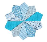 HOULIFE Fazzoletti da donna in 100% cotone anni '60, morbidi fazzoletti vintage blu con stampa floreale per ragazze, festa di nozze, festa della mamma, 5/10 pezzi, 36 x 36 cm