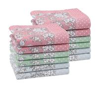 HOULIFE Fazzoletti da donna in puro cotone, 45 x 45 cm, 3 colori per uso quotidiano, Colorato 12 pezzi, M