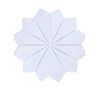 HOULIFE Fazzoletti da donna in puro cotone, per uso quotidiano e matrimonio, 6/12 pezzi, 28 x 28 cm, regalo di Natale, bianco-12 pezzi., Small