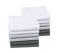 HOULIFE Fazzoletti da uomo e donna, in puro cotone pettinato, 40 x 40 cm, per uso quotidiano, matrimoni, 6/9/12 pezzi, Serie grigio., Medium
