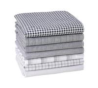 HOULIFE Fazzoletti da uomo in morbido cotone classico plaid da uomo fazzoletti set a scacchi fazzoletto da uomo fazzoletto tasca quadrata, Nero , M