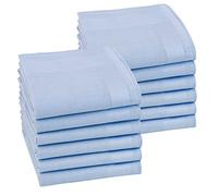 HOULIFE Fazzoletti da uomo in tessuto da donna, tinta unita, in puro cotone 60S, per uso quotidiano, matrimoni, 40 x 40 cm, 6/12 pezzi, Hellblau