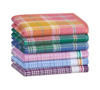 HOULIFE Fazzoletto da donna a quadretti in morbido cotone a quadri, fazzoletto da donna per matrimonio, festa, ballo di fine anno, Colore: 2-6 pezzi, M