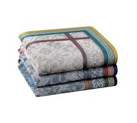 HOULIFE - Fazzoletto da uomo in tessuto spesso, 100% cotone morbido, blu retrò, classico, per uso quotidiano, set di 3/6 pezzi, 42,5 x 42,5 cm Mixte - 3 Pièces Taglia unica
