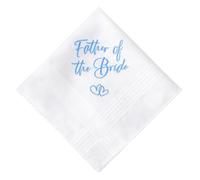 HOULIFE Regali di fazzoletto di nozze per la madre della sposa bianchi fazzoletti ricamati in cotone alcuni fazzoletti blu per la sposa sposo madre padre, Father of the Bride, M