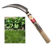 豊稔企販(HOUNEN KIHAN) Falcetto Manuale Dentato in Acciaio Giapponese SK-5 Raccogli Verdure Tenere Spinaci Insalata Erba Diserbo Falce Strumento di Giardinaggio Falcetti Fabbricato in Giappone