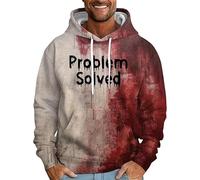 HOUO Problem Solved Shirt Blood Problema risolto Maglietta da uomo con cappuccio e scritta "Blood Problem", Problema risolto, XL