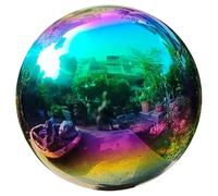 Houolsator Palla a sguardo da 12 pollici arcobaleno in acciaio inossidabile sfere a guardia lucida e riflettente per giardini liscio cavo colorati e lucenti palline per il giardino giardino casa
