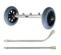 Hourleey 2-in-1 Undercarriage Pressure Washer Cleaner, Power Washer Surface Cleaner, 4000 PSI Dual-Function Undercarriage Water Car Broom Attachment with 16 Inch 2 Pack Extension Wand (Silver)