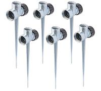 Hourleey Confezione da 6 basi per spruzzatore da 1/2", in lega di zinco, per irrigazione, prato, giardino e erba