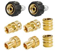 Hourleey Set di adattatori per idropulitrice, kit di scollegamento rapido, filettatura maschio metrica M22, connettore rapido da M22 girevole a attacco rapido da 3/4" a sgancio rapido, confezione da 8