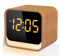 Housbay Sveglia in legno con macchina del suono, il tuo compagno di sonno e veglia, rumore bianco per dormire, salva spazio, sveglia naturale per un risveglio delicato