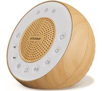 Housbay White Noise Sound Machine, 31 suoni lenitivi, suono stereo forte da 5 W, timer per il sonno, piccola macchina per dormire e cancellazione del rumore, legno naturale per il relax