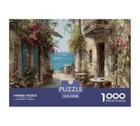 House 1000 Piece Brain Training Jigsaw Charming Street View Town Puzzle, Educational Toy for Children & Adults, Stress Relief Family Game 52x38cm/1000pcs