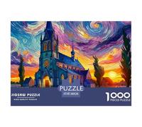 House 1000 Piece Jigsaw A Quaint Church Puzzle, Educational Puzzle for Kids And Adults, Cognitive Development Family Leisure Toy 38x26cm/1000pcs