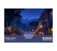 House 1000 Piece Jigsaw Charming Street View Town Puzzle, Educational Puzzle for Kids And Adults, Cognitive Development Family Leisure Toy 38x26cm/1000pcs
