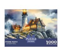 House 1000 Pieces Challenging Jigsaw A Cottage on The Coast Puzzle, Educational for Children And Adults, Brain Stimulation Family Activity 38x26cm/1000pcs