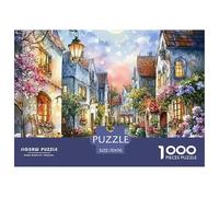 House 1000 Pieces Educational Jigsaw Charming Street View Town Puzzle - Brain Booster for Adults Children, Stress Relief Interactive Toy 70x50cm/1000pcs