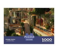 House 1000 Pieces Educational Jigsaw Charming Street View Town Puzzle, Suitable for Kids & Adults, Challenging Brain Exercise Family Toy 52x38cm/1000pcs