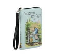 House at Pooh - Portafoglio da polso con chiusura a scatto, portamonete con cerniera, 4 scomparti per carte e banconote, regalo affascinante per i fan, Azzurro chiaro, 18 cm