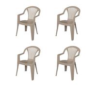 HOUSE COLLECTION, POLTRONE LIDO, CON BRACCIOLI, IN POLIPROPILENE, TORTORA (ARE124x4)