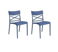 HOUSE COLLECTION, SEDIA CROIX SENZA BRACCIOLI, POLIPROPILENE, BLU MIAMI (BCA190x2)