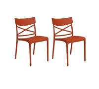 HOUSE COLLECTION, SEDIA CROIX SENZA BRACCIOLI, POLIPROPILENE, ROSSO MATTONE (BCA193x2)