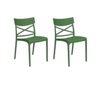 HOUSE COLLECTION, SEDIA CROIX SENZA BRACCIOLI, POLIPROPILENE, VERDE PINO (BCA192x2)