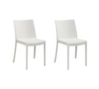 HOUSE COLLECTION SEDIA PERLA SENZA BRACCIOLI, IN POLIPROPILENE, DESIGN IMPILABILE, BIANCO (BCA121x2)