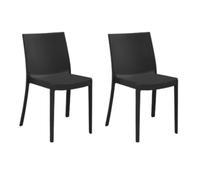 HOUSE COLLECTION SEDIA PERLA SENZA BRACCIOLI, IN POLIPROPILENE, DESIGN IMPILABILE, NERO (BCA123x2)