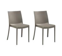 HOUSE COLLECTION SEDIA PERLA SENZA BRACCIOLI, IN POLIPROPILENE, DESIGN IMPILABILE, TORTORA (BCA122x2)