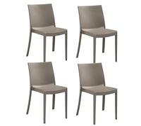 HOUSE COLLECTION SEDIA PERLA SENZA BRACCIOLI, IN POLIPROPILENE, DESIGN IMPILABILE, TORTORA (BCA122x4)