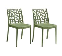 HOUSE COLLECTION, SEDIE MATRIX IN POLIPROPILENE, SENZA BRACCIOLI,DESIGN IMPILABILE, COLORE VERDE PINO (BCA202X2)