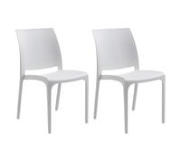 HOUSE COLLECTION , SEDIE VOLGA, SENZA BRACCIOLI, IN POLIPROPILENE, BIANCO, DESIGN IMPILABILE, (BCA148X2)