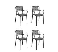 HOUSE COLLECTION, Set 4 SEDIE VIOLA con braccioli colore Antracite