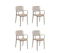 HOUSE COLLECTION, Set 4 SEDIE VIOLA con braccioli colore Legno Chiaro