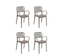 HOUSE COLLECTION, Set 4 SEDIE VIOLA con braccioli colore Tortora